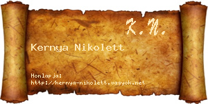 Kernya Nikolett névjegykártya